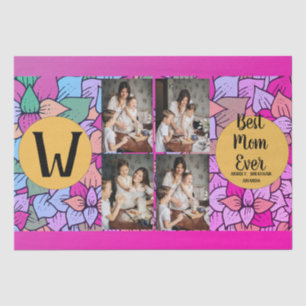 Personalised mothers Day,photo collage floral gift Tissue Paper