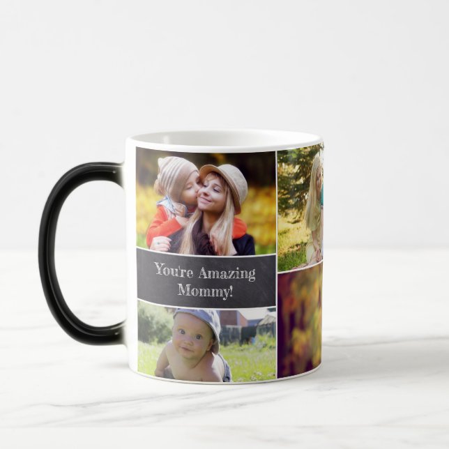 Personalised Mother's day Photo collage Magic Mug (Left)