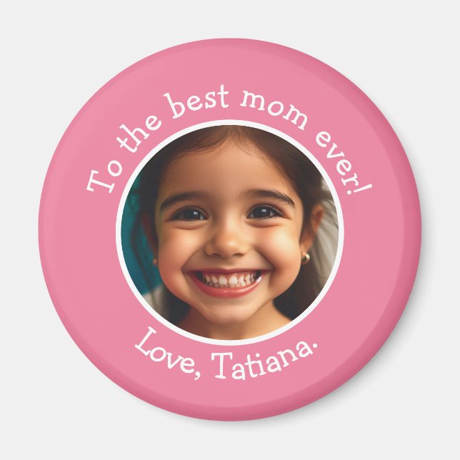 Personalised Mother's Day Photo Name Keepsake Magnet (Front)