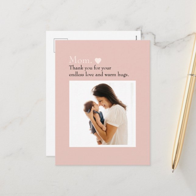Personalised Mother's Day Postcard with Photo (Front/Back In Situ)