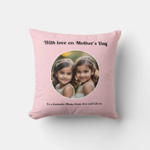 Personalised Mother's Day Pretty Pink Photo Cute Cushion