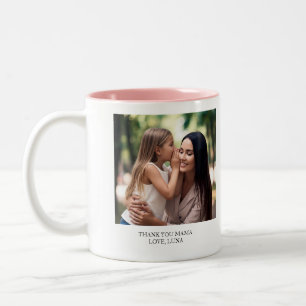 Personalised Mother's day Thank You Mama Two-Tone Coffee Mug