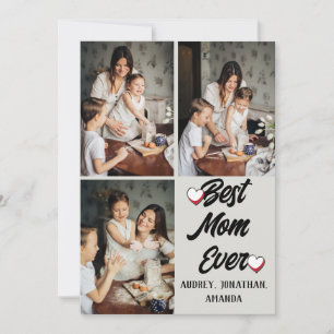 Personalised mothers Day, three photo collage gift Card