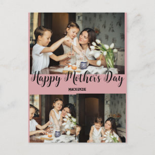Personalised mothers Day, three photo collage gift Holiday Postcard