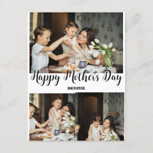 Personalised mothers Day, three photo collage gift Holiday Postcard