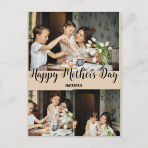 Personalised mothers Day, three photo collage gift Holiday Postcard