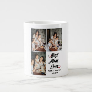 Personalised mothers Day, three photo collage gift Large Coffee Mug