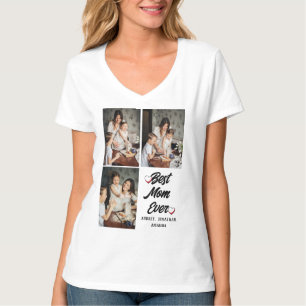 Personalised mothers Day, three photo collage gift T-Shirt