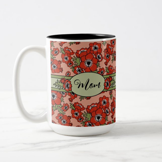 Personalised Mother's Day Two-Tone Coffee Mug (Left)