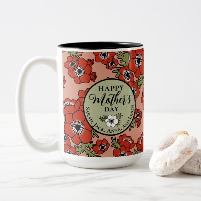 Personalised Mother's Day Two-Tone Coffee Mug (With Donut)