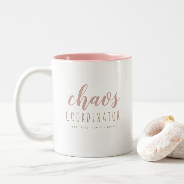 Personalised Mother's Day Typography Two-Tone Coffee Mug (With Donut)