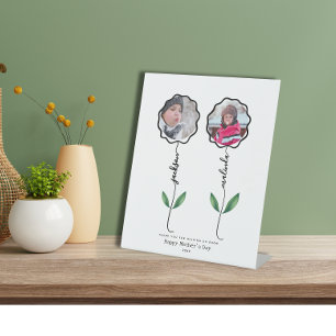 Personalised Mothers Garden Photo gift from kids Pedestal Sign
