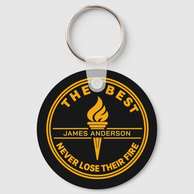 Personalised Motivational Round Custom Name Key Ring (Front)