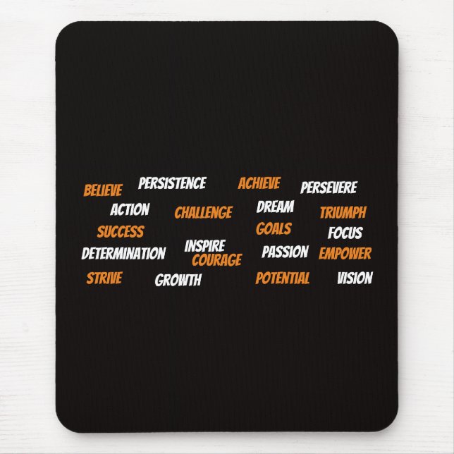 Personalised Motivational Word Cloud  Mouse Mat (Front)