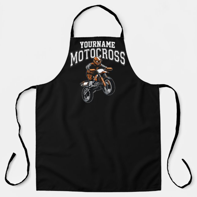 Personalised Motocross Dirt Bike Rider Racing Apron (Front)
