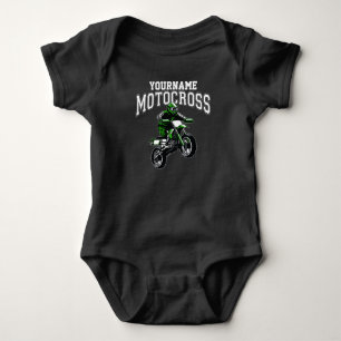 Personalised Motocross Dirt Bike Rider Racing Baby Bodysuit