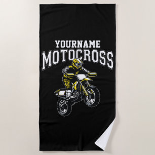 Personalised Motocross Dirt Bike Rider Racing Beach Towel