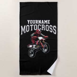 Personalised Motocross Dirt Bike Rider Racing Beach Towel