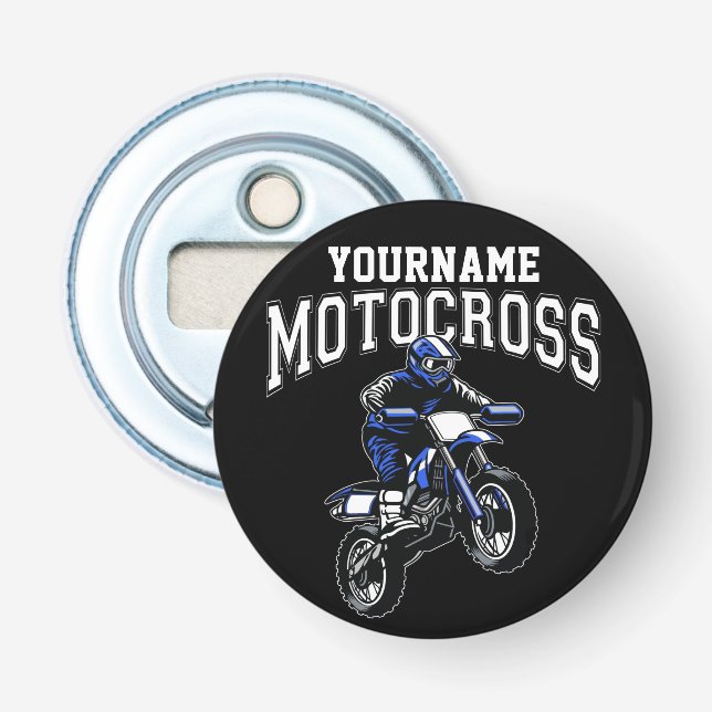 Personalised Motocross Dirt Bike Rider Racing  Bottle Opener (Front)