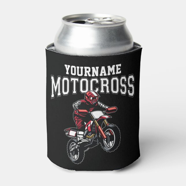 Personalised Motocross Dirt Bike Rider Racing  Can Cooler (Can Front)