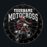 Personalised Motocross Dirt Bike Rider Racing  Dartboard<br><div class="desc">Custom NAME Dirt Bike Rider Motocross Racing Moto Racer Motorcycle Gifts - Choose Colour and Customise with your Name or Custom Text!</div>