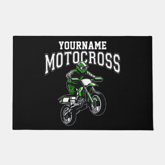 Personalised Motocross Dirt Bike Rider Racing  Doormat (Front)