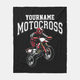 Personalised Motocross Dirt Bike Rider Racing  Fleece Blanket