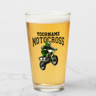 Personalised Motocross Dirt Bike Rider Racing Glass