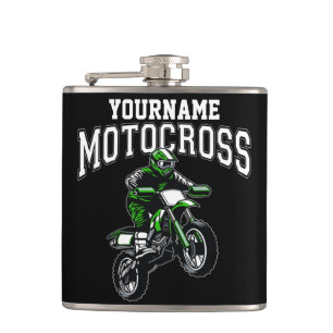 Personalised Motocross Dirt Bike Rider Racing Hip Flask