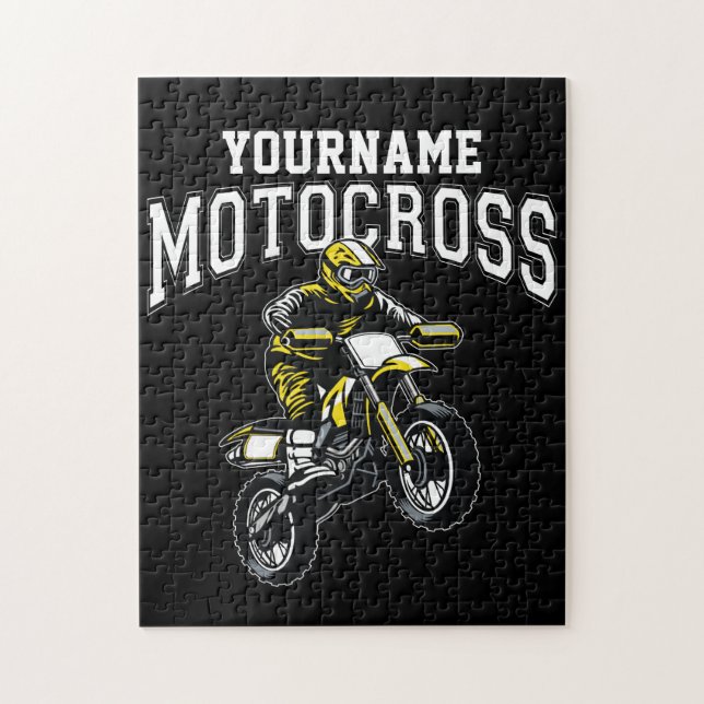 Personalised Motocross Dirt Bike Rider Racing  Jigsaw Puzzle (Vertical)