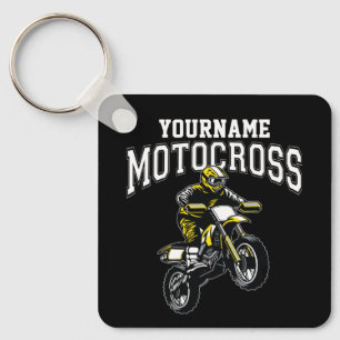 Personalised Motocross Dirt Bike Rider Racing  Key Ring
