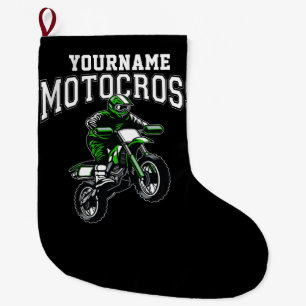 Personalised Motocross Dirt Bike Rider Racing  Large Christmas Stocking