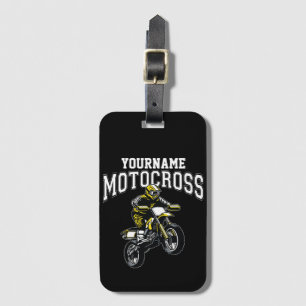 Personalised Motocross Dirt Bike Rider Racing Luggage Tag