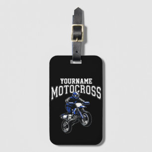 Personalised Motocross Dirt Bike Rider Racing  Luggage Tag