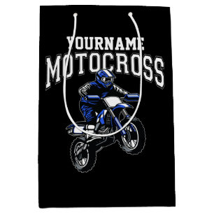 Personalised Motocross Dirt Bike Rider Racing  Medium Gift Bag