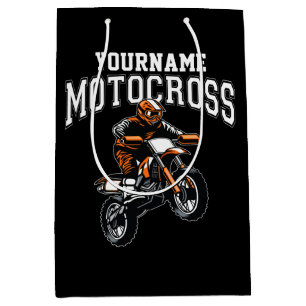 Personalised Motocross Dirt Bike Rider Racing Medium Gift Bag
