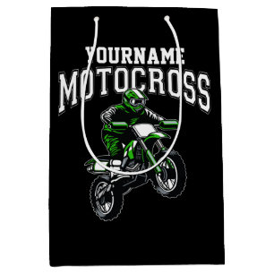 Personalised Motocross Dirt Bike Rider Racing  Medium Gift Bag