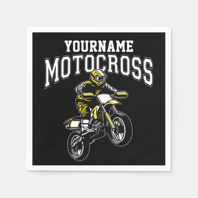 Personalised Motocross Dirt Bike Rider Racing  Napkin (Front)