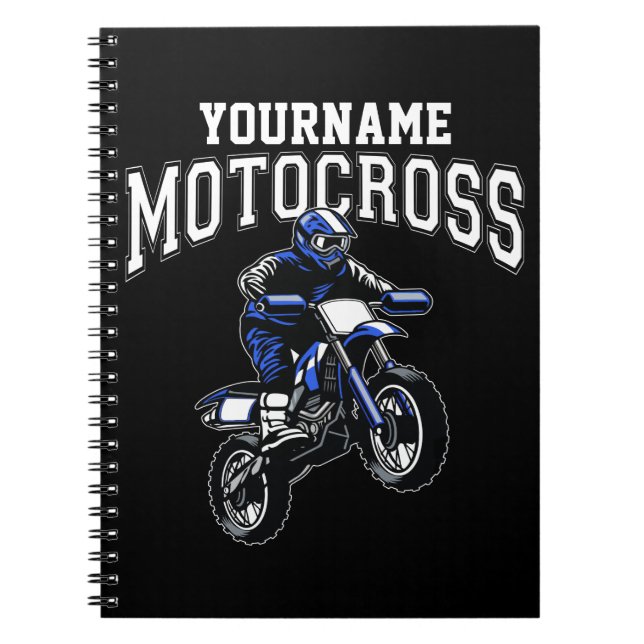 Personalised Motocross Dirt Bike Rider Racing  Notebook (Front)
