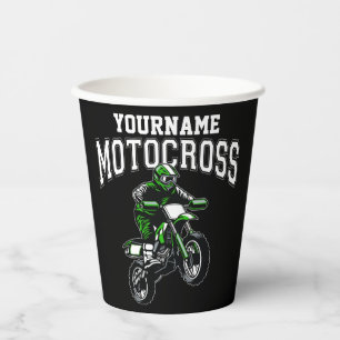 Personalised Motocross Dirt Bike Rider Racing Paper Cups