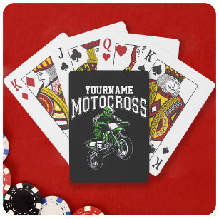 Personalised Motocross Dirt Bike Rider Racing  Playing Cards