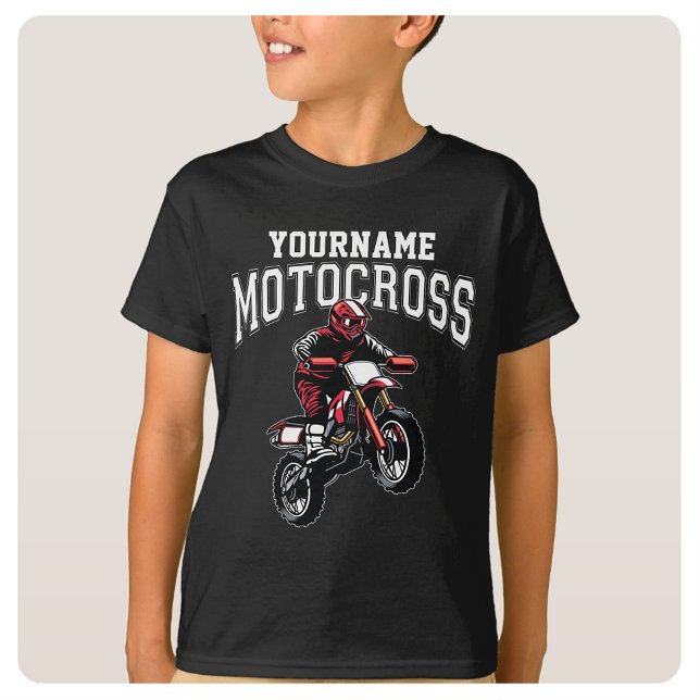Personalised Motocross Dirt Bike Rider Racing  T-Shirt (Creator Uploaded)