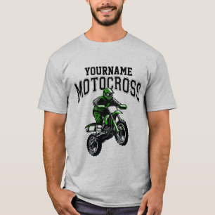 Personalised Motocross Dirt Bike Rider Racing T-Shirt