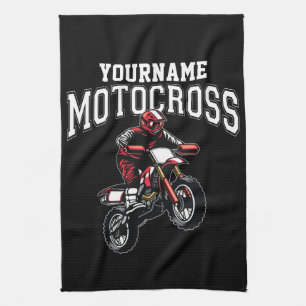 Personalised Motocross Dirt Bike Rider Racing Tea Towel