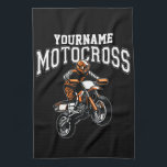 Personalised Motocross Dirt Bike Rider Racing  Tea Towel<br><div class="desc">Custom NAME Dirt Bike Rider Motocross Racing Moto Racer Motorcycle Gifts - Choose Colour and Customise with your Name or Custom Text!</div>