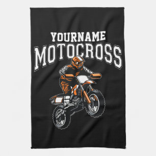 Personalised Motocross Dirt Bike Rider Racing Tea Towel