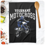 Personalised Motocross Dirt Bike Rider Racing  Tea Towel<br><div class="desc">Custom NAME Dirt Bike Rider Motocross Racing Moto Racer Motorcycle Gifts - Choose Colour and Customise with your Name or Custom Text!</div>
