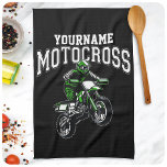 Personalised Motocross Dirt Bike Rider Racing Tea Towel<br><div class="desc">Custom NAME Dirt Bike Rider Motocross Racing Moto Racer Motorcycle Gifts - Choose Colour and Customise with your Name or Custom Text!</div>