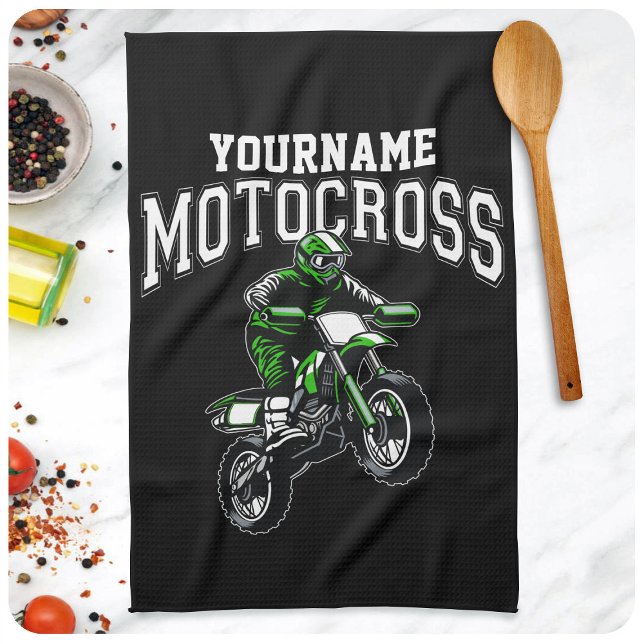 Personalised Motocross Dirt Bike Rider Racing Tea Towel (Creator Uploaded)