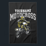 Personalised Motocross Dirt Bike Rider Racing  Tea Towel<br><div class="desc">Custom NAME Dirt Bike Rider Motocross Racing Moto Racer Motorcycle Gifts - Choose Colour and Customise with your Name or Custom Text!</div>